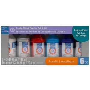 Artist’s Loft Ready-Mixed Pouring Paint Set Acrylic 6 - 3.99 Fl Oz Total 23.94fl